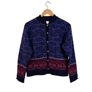 Squaw Valley Blue 100% Wool Size Medium Sweater Heavy High Quality Designer